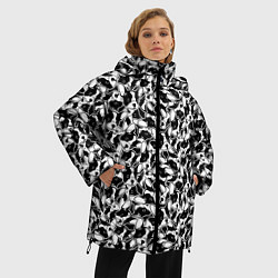Куртка зимняя женская Щенки Французского Бульдога, цвет: 3D-светло-серый — фото 2