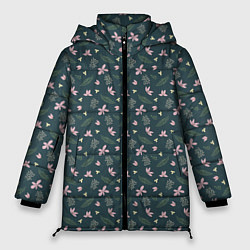 Женская зимняя куртка Винтажный узор с цветами