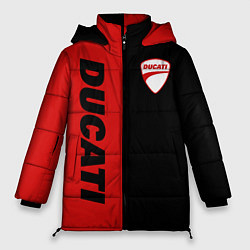 Женская зимняя куртка DUCATI BLACK RED BACKGROUND