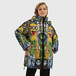 Куртка зимняя женская Семья монстров в деле, цвет: 3D-светло-серый — фото 2