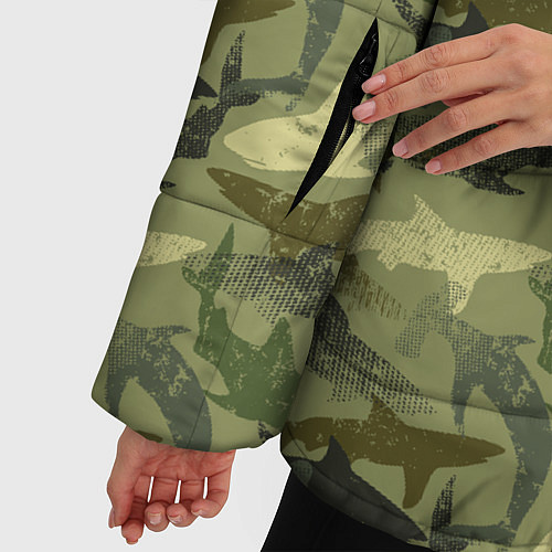 Женская зимняя куртка Камуфляж из Акул / 3D-Светло-серый – фото 5