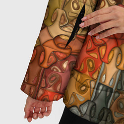 Куртка зимняя женская Коллекция Фрактальная мозаика Оранжевый, цвет: 3D-светло-серый — фото 2