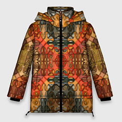 Женская зимняя куртка Коллекция Фрактальная мозаика Оранжевый