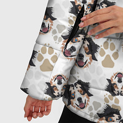 Куртка зимняя женская Собака Австралийская Овчарка, цвет: 3D-светло-серый — фото 2
