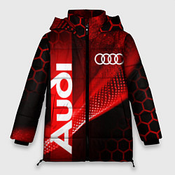 Куртка зимняя женская AUDI АУДИ SPORT СПОРТ RED AND BLACK, цвет: 3D-красный
