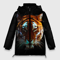 Куртка зимняя женская Тигр стиль Low poly, цвет: 3D-светло-серый