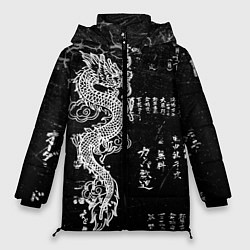 Женская зимняя куртка Японский Дракон Иероглифы Dragon Japan