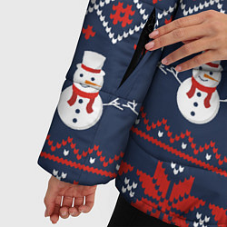 Куртка зимняя женская Christmas Background, цвет: 3D-светло-серый — фото 2
