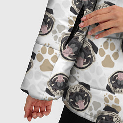 Куртка зимняя женская Собака Мопс Pug, цвет: 3D-светло-серый — фото 2