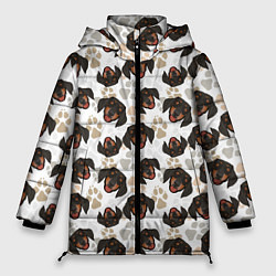 Куртка зимняя женская Такса Dachshund Dog, цвет: 3D-светло-серый