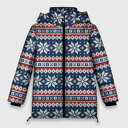 Женская зимняя куртка Knitted Christmas Pattern