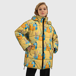 Куртка зимняя женская Утенок чистюля паттерн, цвет: 3D-светло-серый — фото 2