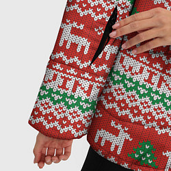 Куртка зимняя женская Deer Christmas Pattern, цвет: 3D-черный — фото 2