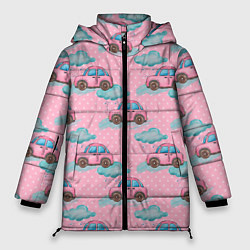 Куртка зимняя женская Игрушечные детские машинки, цвет: 3D-светло-серый