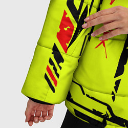 Куртка зимняя женская Cyberpunk 2077 YELLOW, цвет: 3D-красный — фото 2