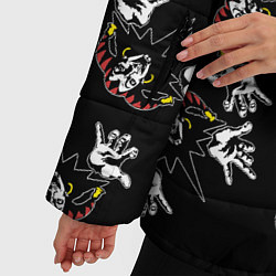 Куртка зимняя женская КОРОЛЬ И ШУТ ЛОГО ПАТТЕРН, цвет: 3D-черный — фото 2