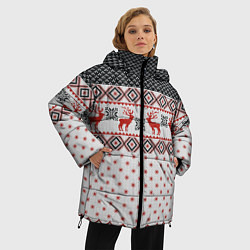 Куртка зимняя женская НОВОГОДНИЙ УЗОР, цвет: 3D-красный — фото 2