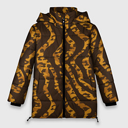 Куртка зимняя женская Шкура тигра леопарда гибрид, цвет: 3D-красный