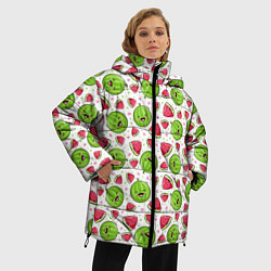 Куртка зимняя женская Арбузы, много арбузов!, цвет: 3D-красный — фото 2