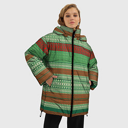 Куртка зимняя женская Полосатый узор из фигур, цвет: 3D-светло-серый — фото 2