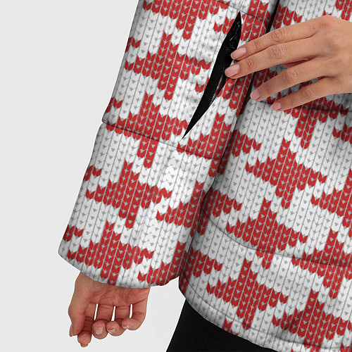 Женская зимняя куртка Модная гусиная лапка / 3D-Красный – фото 5