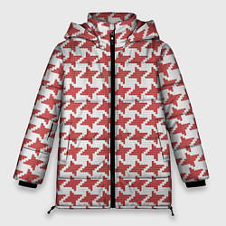 Куртка зимняя женская Модная гусиная лапка, цвет: 3D-красный