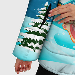 Куртка зимняя женская Новогодние подарки Тигр 2022, цвет: 3D-красный — фото 2