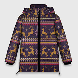 Женская зимняя куртка Новогодний свитер c оленями 2