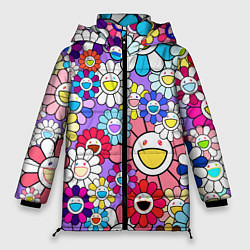 Женская зимняя куртка Цветы Takashi Murakami