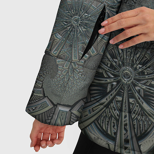 Женская зимняя куртка Коллекция Фрактальная мозаика Серо-голубой 292-4 / 3D-Светло-серый – фото 5
