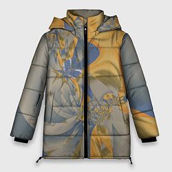 Женская зимняя куртка Орхидеи Небо и песок Абстракция 403-1