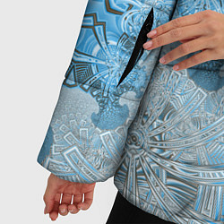 Куртка зимняя женская Коллекция Фрактальная мозаика Голубой 292-6-n, цвет: 3D-черный — фото 2