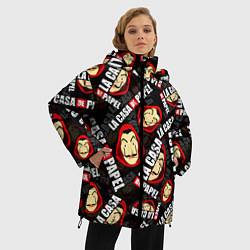 Куртка зимняя женская БУМАЖНЫЙ ДОМ LA CASA DE PAPEL ЛОГО УЗОР, цвет: 3D-красный — фото 2