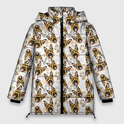 Куртка зимняя женская Собака - Немецкая Овчарка, цвет: 3D-черный