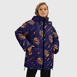 Куртка зимняя женская Мортал Комбат Паттерн, цвет: 3D-красный — фото 2