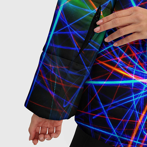 Женская зимняя куртка NEON LINES Glowing Lines Effect / 3D-Красный – фото 5