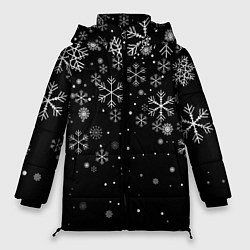 Куртка зимняя женская Снежинки - С Новый год, цвет: 3D-черный