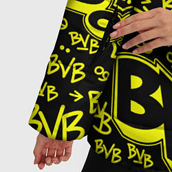 Куртка зимняя женская BVB 09 - BORUSSIA Боруссия Дортмунд, цвет: 3D-черный — фото 2