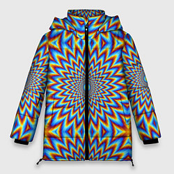 Женская зимняя куртка Пульсирующий синий цветок иллюзия движения