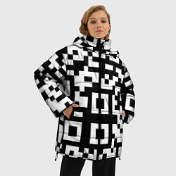 Куртка зимняя женская Qr codeкуаркод, цвет: 3D-светло-серый — фото 2