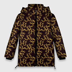 Куртка зимняя женская Ом Аум - Сакральный Символ, цвет: 3D-черный