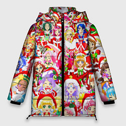 Куртка зимняя женская Все аниме персонажи Новый год, цвет: 3D-красный