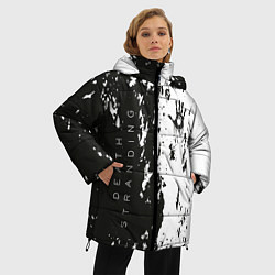 Куртка зимняя женская Death Stranding Black & White, цвет: 3D-красный — фото 2