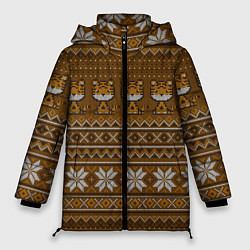 Женская зимняя куртка Вязаный стиль - Тигренок 2022