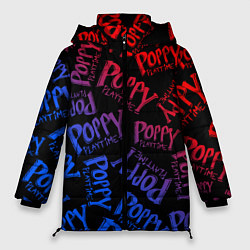 Куртка зимняя женская POPPY PLAYTIME LOGO NEON, ХАГИ ВАГИ, цвет: 3D-светло-серый