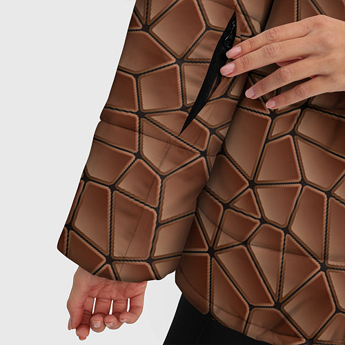 Женская зимняя куртка Шоколадная Текстура / 3D-Светло-серый – фото 5