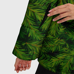 Куртка зимняя женская Текстура Ели Елка Паттерн, цвет: 3D-черный — фото 2