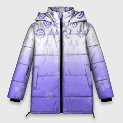 Куртка зимняя женская GENSHIN IMPACT SYMBOL PATTERN SAKURA САКУРА, цвет: 3D-светло-серый
