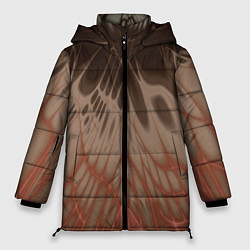 Куртка зимняя женская Коллекция Rays Лучи Коричневый Абстракция 662-27-w, цвет: 3D-светло-серый