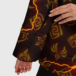 Куртка зимняя женская ОГНЕННЫЕ МОЛНИИ ГЕНШИН ИМПАКТ ОГОНЬ, цвет: 3D-черный — фото 2